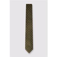 Alexandre Khaki Silk Paisley Tie Green