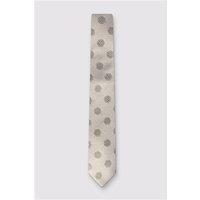 Alexandre Champagne Silk Hexagon Medallion Tie Beige