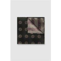 Alexandre Khaki Silk Hexagon Medallion Pocket Square 0 Green