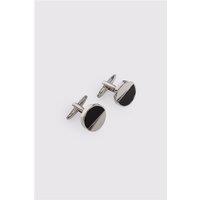 Limehaus Silver Round Onyx Split Cufflinks 0 Silver