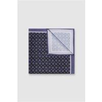 Alexandre Blue Silk Geo Pocket Square 0 Blue