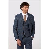 Antique Rogue Slim Fit Maverick Navy Blue Herringbone Men's Suit Jacket