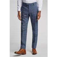 Antique Rogue Slim Fit Maverick Navy Blue Herringbone Men's Trousers