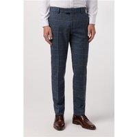 Antique Rogue Slim Fit Maverick Navy Blue Herringbone Men's Trousers