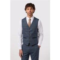 Antique Rogue Slim Fit Maverick Navy Blue Herringbone Waistcoat