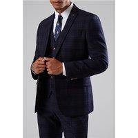 Antique Rogue Slim Fit Ryder Navy Blue Check Men's Suit Jacket