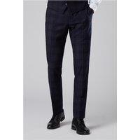 Antique Rogue Slim Fit Ryder Navy Blue Check Men's Trousers