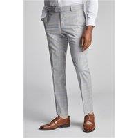 Antique Rogue Slim Fit Taupe Blue Check Men's Trousers, Grey