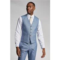 Antique Rogue Slim Fit Pale Blue Texture Waistcoat by Suit Direct