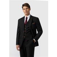 Antique Rogue Regular Fit Black Texture Stretch Men's Suit Jacket