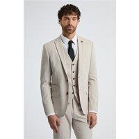 Antique Rogue Slim Fit Ecru Texture Beige Men's Suit Jacket