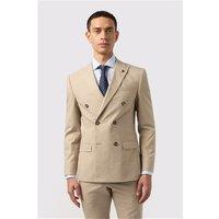 Antique Rogue Slim Fit Sand Double Breasted Men's Suit Jacket
