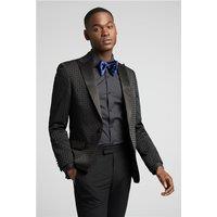 Antique Rogue Slim Fit Large Houndstooth Tuxedo Jacket