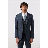 Antique Rogue Slim Fit Lenox Denim and Tan Check Tweed Men's Suit Jacket