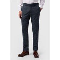 Antique Rogue Slim Fit Lenox Denim and Tan Check Tweed Men's Trousers, Blue