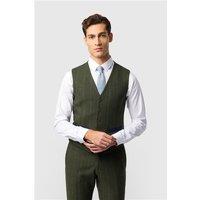 Antique Rogue Slim Fit Hooper Green And Blue Check Tweed Waistcoat