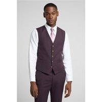 Antique Rogue Slim Fit Bay Burgundy Waistcoat by Suit Direct