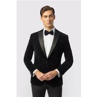 Antique Rogue Slim Fit Black Velvet Jacket