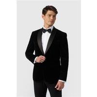 Antique Rogue Slim Fit Black Velvet Jacket