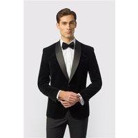 Antique Rogue Slim Fit Black Velvet Jacket