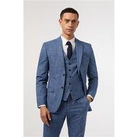 Antique Rogue Slim Fit Blue Check Men's Suit Jacket by Suit Direct