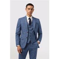 Antique Rogue Slim Fit Blue Check Men's Suit Jacket