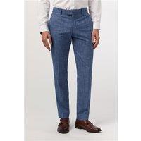 Antique Rogue Slim Fit Blue Check Men's Trousers