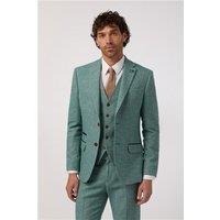 Antique Rogue Slim Fit Green Herringbone Tweed Men's Suit Jacket