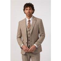 Antique Rogue Slim Fit Taupe Herringbone Tweed Men's Suit Jacket