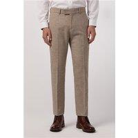 Antique Rogue Slim Fit Taupe Tweed Men's Trousers, Grey