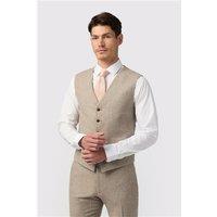 Antique Rogue Slim Fit Taupe Tweed Waistcoat