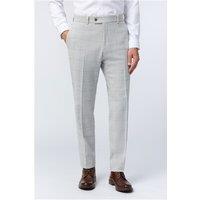 Antique Rogue Tailored Fit Alva Taupe Check Tweed Men's Trousers, Grey