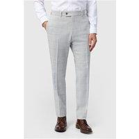 Antique Rogue Tailored Fit Alva Taupe Check Tweed Men's Trousers, Grey