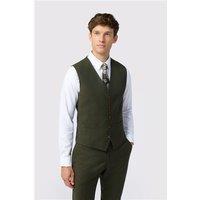 Antique Rogue Slim Fit Harley Khaki Green Flannel Waistcoat