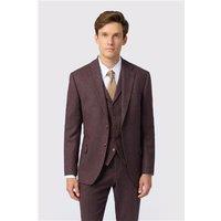 Antique Rogue Slim Fit Mulberry Herringbone Tweed Men's Suit Jacket