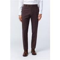 Antique Rogue Slim Fit Mulberry Herringbone Tweed Men's Trousers, Purple