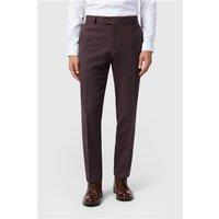 Antique Rogue Slim Fit Mulberry Herringbone Tweed Men's Trousers, Purple