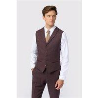 Antique Rogue Slim Fit Mulberry Herringbone Tweed Waistcoat