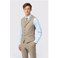 Antique Rogue Slim Fit Camel Herringbone Tweed Waistcoat
