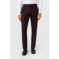 Antique Rogue Slim Fit Burgundy Texture Men's Trousers, Red