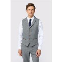 Antique Rogue Slim Fit Grey Herringbone Tweed Waistcoat