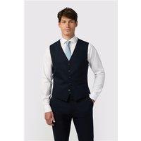 Antique Rogue Slim Fit Curtis Navy Blue Twill Waistcoat