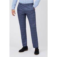 Antique Rogue Slim Fit Navy Blue With Multi Overcheck Men's Trousers by Suit Direct