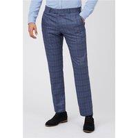 Antique Rogue Slim Fit Navy Blue With Multi Overcheck Men's Trousers