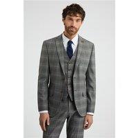 Antique Rogue Slim Fit Grey With Tan Checked Men's Suit Jacket