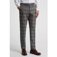 Antique Rogue Slim Fit Grey With Tan Checked Men's Trousers