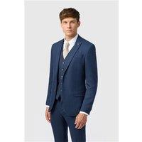Antique Rogue Slim fit Navy Blue Texture Stretch Men's Suit Jacket