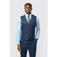 Antique Rogue Navy Blue Texture Stretch Waistcoat