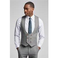 Antique Rogue Grey Texture Double Breasted Stretch Waistcoat