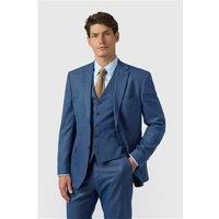 Antique Rogue Regular Fit Blue Texture Stretch Men's Suit Jacket